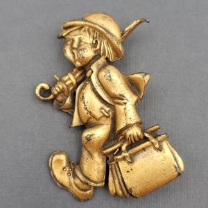 Silson Vintage Gold Tone Wandering Boy Brooch